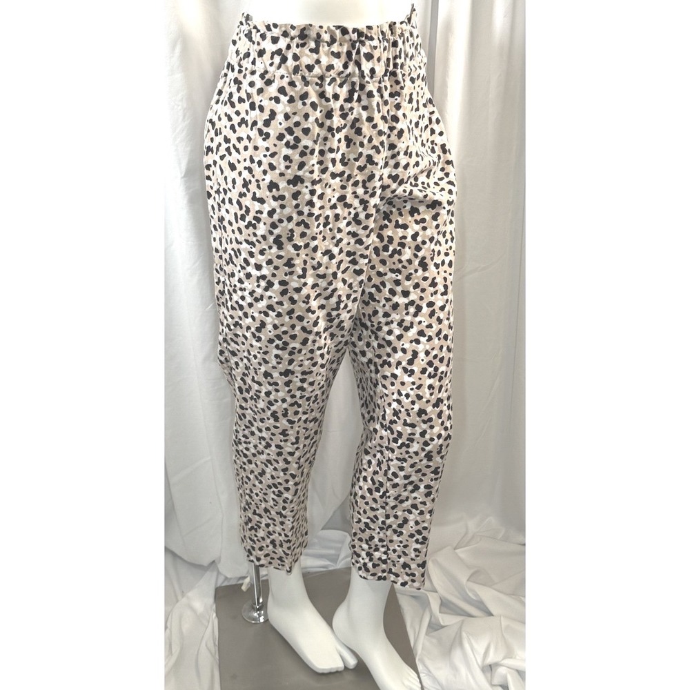 ANN TAYLOR Womens Leopard Print Pants Elastic Waist Resortwear Casual 82-06 - Picture 5 of 11